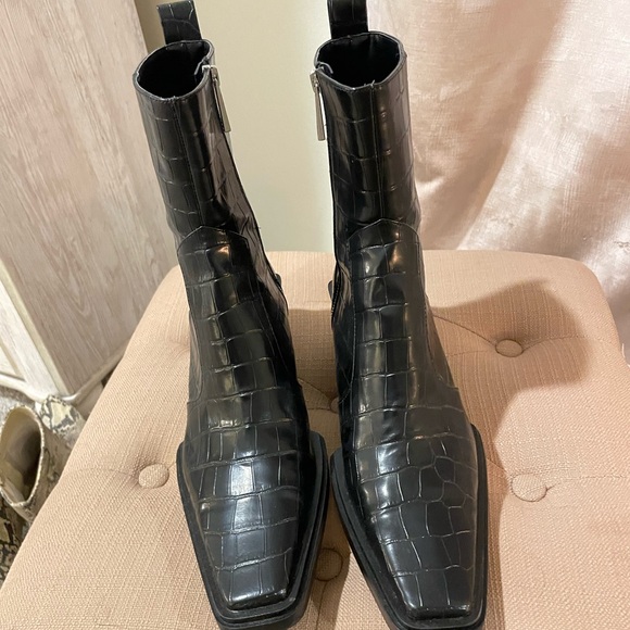 Black snakeskin boots - Picture 4 of 6